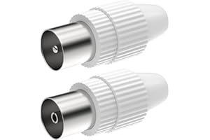 REDSTAR24 Juego de conectores de antena coaxiales macho y hembra para cable coaxial de televisión IEC, conector macho y hembra para radio DVB-C y antena de televisión DVB-T2 para cable de antena coaxial SAT