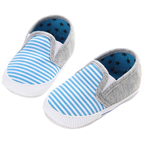 Jamicy®New Cute Solid Infant Anti-slip New Born Baby Shoes Boys Casual Shoes (Age:0~6 Month, Blue)