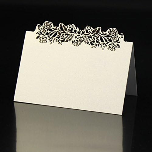 KrismileNew Arrival 50 Laser Cut Romantic Rose Wedding Table Decoration Place Cards Wedding Seating Numbers for Party Decorations by Krismile