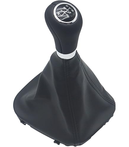Gear Knob + Gear Stick Boot + Frame White Stitching 6 Gears Compatible