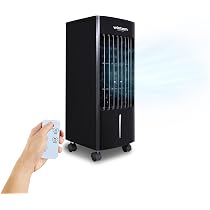 Raffrescatore Evaporativo Portatile Brina, Con Serbatoio 5 Litri, Telecomando, Timer E Ruote - Per Casa E Ufficio, 80 Watt
