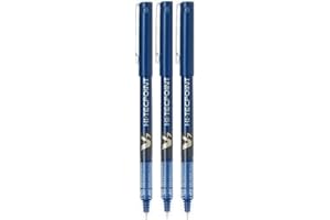 Pilot BX V7 Hi-Tecpoint Lot de 3 stylos à bille Pointe fine 0,7 mm Trait de 0.5 mm Bleu