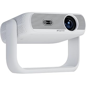 WZATCO Yuva Prime, Android 14, Auto Focus + Keystone, Projector 4k Ultra HD, ARC, Screen Mirroring, 11000 Lumens, Native 720P, Portable Cinema, White