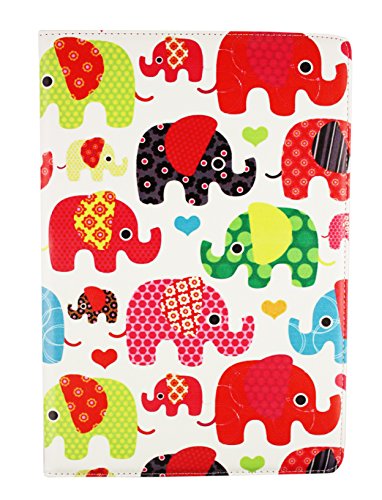 Emartbuy® Vodafone Tab Prime 7 4G 10.1 Zoll Tablet PC Universalbereich ( 10 – 11 Zoll ) Multifarbig Elefanten Multi Angle Exekutiv Folio Mappen Kasten Abdeckung mit Kartensteckplätze + Eingabestift - 3
