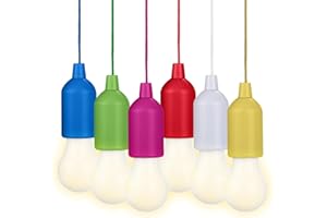 Valiant Fun Hanging LED Rope Lights - 6-Pack - Battery Powered, Warm White