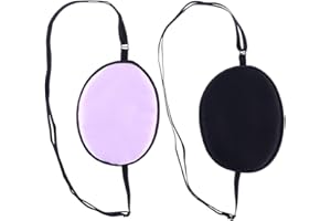 ULTNICE 2 Stück elastische Seide Augenklappe faul Auge Amblyopie Strabismus (schwarz und lila)