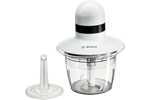 Bosch Tritatutto MMR08A1, 400W, Lame Acciaio Inox, Ciotola 800 ml Lavabile in Lavastoviglie, Contenitore Adatto al Microonde, Semplice da Usare, Bianco