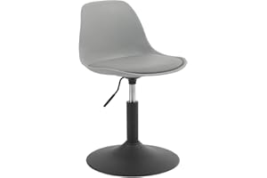 ‎WOLTU WOLTU Stołek barowy, krzesło barowe, z regulacją wysokości, stołek kuchenny z oparciem do domowego baru, krzesło obrotowe 360°, krzesło obrotowe PP+PU szary 39,5 – 50,5cm BH304gr-1