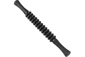 DEPORTE FANS, Relax Rodillo Masaje Muscular,Masaje deportivo Roller Stick para dolores musculares (Dientes 48.5 * 4.5 cm, Black)