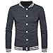 Produktbild Winterpullover Strickwaren VENMO Neue Fashion Jacket Warm Wintermantel Slim Overcoat Kleider Herren Bomberjacke Winter College Männer Übergangsjacke Bomber Pilotenjacke Baseballjacken (L, Dark Gray)