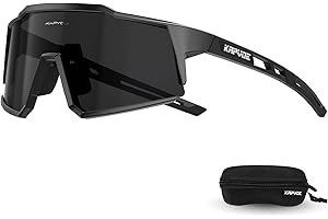 KAPVOE Gafas de Ciclismo Polarizadas con 1 Lente O 4 Lentes Intercambiables TR90 Gafas de Sol Deportivas Mujeres Hombres K9022