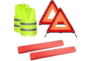 Amrocky Warning Triangles For Cars, 2pcs Reflective Emergency Warning Triangle Kit,Fold Up Car Warning Safety Triangle Road-Side Kit, Car Triangle Warning Sign