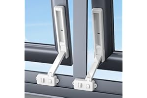 SAFELON Baby Safety Window Restrictor, Window Safety Lock for Kids& Pets, No Drilling& Tools, Easy to Install and Use (2PCS, White)