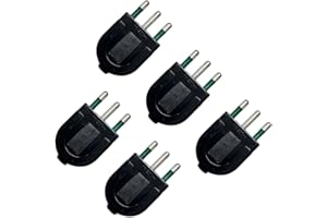 gloca 5x Spina Volante 16A 2P+T Nera Maschio Standard Italiano 250V