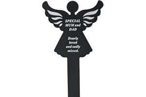 ANGRAVEMEMORIALS Special Mum & Dad Memorial Remembrance Grave Angel Ground Stake Plaque