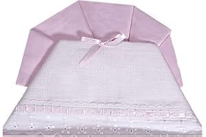 NAZARENOGABRIELLI Nazareno Gabrielli Set Lenzuola Sangallo Culla/Carrozzina Moda Egidio (rosa)