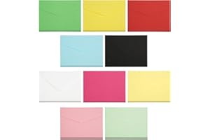 JINSION 100 minisobres, 10,3 x 8 cm, minisobres, coloridos, multicolor, bonitos sobres pequeños para tarjetas de regalo, bodas, tarjetas de felicitación, cartas de amor, cumpleaños