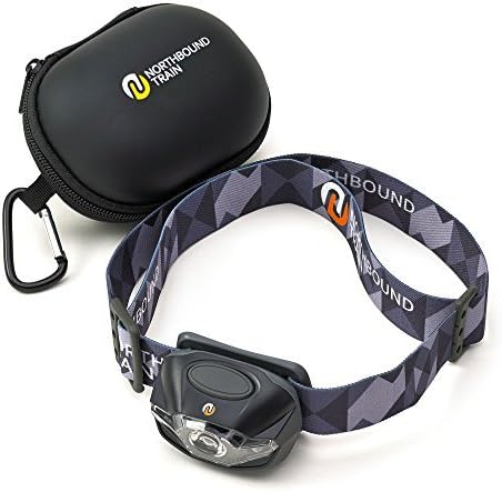 Ultra-Bright LED Head Torch Flashlight +BONUS Case. Cool GIFT for Running, Camping, Hiking. Lifetime Warranty. White-Red-Strobe Lights with Dimmer – Only 3.2oz – Waterproof IPX4. 3 Energizer AAAs Incl