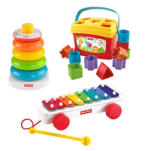 Fisher-price - Blt46 - Formes À Trier Et À Empiler - Coffret Cadeau - Trio Basiques