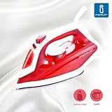 Aigostar Steel Red 31HGD - Plancha de vapor de 1600w, depósito de 260ml en color rojo, tamaño práctico y suela de acero inoxidable. Diseño exclusivo.