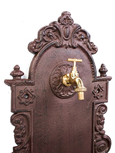 Waschbecken Wandbrunnen Garten Eisen Gründerzeit antik Stil Brunnen Blume - 7