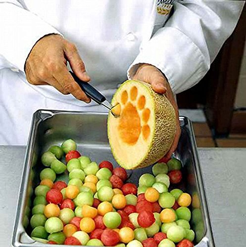 niceeshop(TM) Rostfrei Stahl Doppel Ende Obst Melone Kugel Löffel - 4