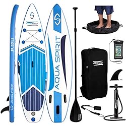AQUA SPIRIT iSUP 335cm x 84cm x 15cm Stand up Gonflable Surf Planche de Paddle pour Adulte Unisexe Débutant intermédiaire Charge Max 155KG avec Pagaie Réglable, Matelas à Langer