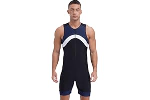 ranrann Maillot de Bain Homme 1 Pièce Combinaison Natation Combishort Surf Plage Piscine Sport Swimwear M-4XL