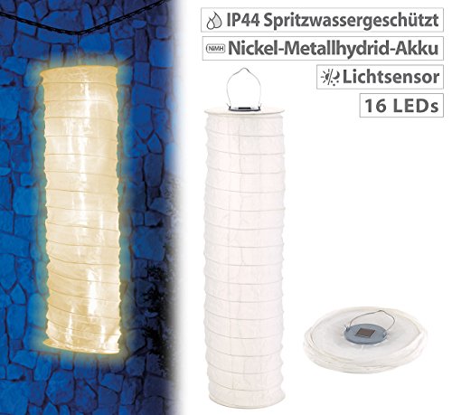 Lunartec Solar-Lampionschlauch mit 16 LEDs, Dämmerungs-Sensor, IP44, kaltweiß - 2