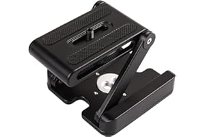 ZTOWOTO Cabezal de Bola de trípode inclinable Z Flex Plegable, aleación de Aluminio Cabezal inclinable Z Soporte de Placa de liberación rápida Soporte para videocámara DSLR, trípode, riel Deslizante