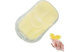 NOEMIN 50PCS Portable Soap Sheets, Disposal Mini Thin Hand Wash with PP Case, Scented Hand Washing Paper Soap for Convenient Outdoor