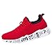 Produktbild Sannysis Männer Turnschuhe Einfarbig Mesh-Cross-Band atmungsaktive rutschfeste Runde Kopf Sportschuhe Laufschuhe Wanderschuhe (EU-44, Rot)
