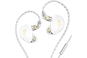 Fanmusic TRN ST7 2DD+5BA Écouteurs intra-auriculaires hybrides 2 broches 10 + 6 mm Double bobine mobile (blanc, avec micro)