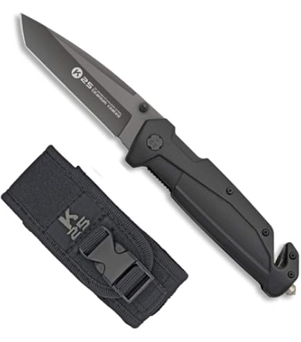 K25 Mohican 3 Titan – Coltello Da Sopravvivenza E Bushcraft, Lama In Acciaio Inox 7,8 Cm, Manico In Alluminio, Custodia In Nylon - 2