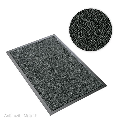 Kettelservice-Metzker® Alu Fußmatte 39x60cm incl. Sauberlaufmatte 60x90cm in Anthrazit & Fleckentferner | stilvolle Bürstenmatte im Sparset - 4