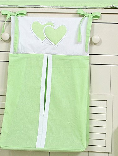 Diaper Bag, Green with Hearts