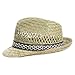 Produktbild Erntehelfer Strohhut (Sonnenschutz) für Damen und Herren, cooler und modischer Sonnenhut im Trilby Look für den Sommer am Strand oder im Urlaub, Größe 59, Farbe natur