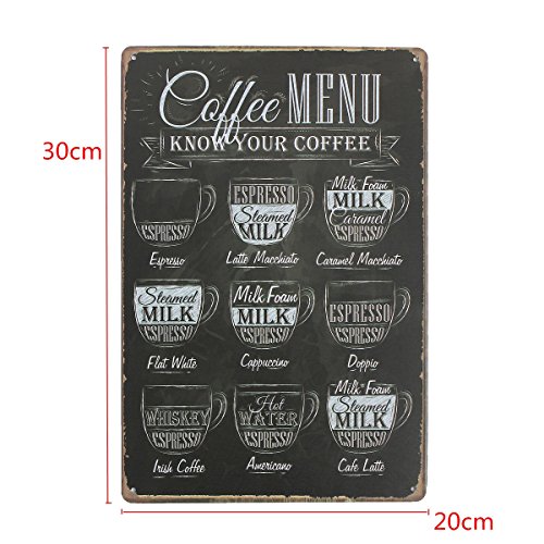 20x30cm Jahrgang Metall Blechschild Plaque Wandkunstplakat Café Bar Pub Kaffee # 1 - 3