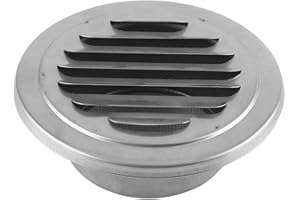‎DUOKON regulowana okrągła średnica wentylacji Ścienny odpowietrznik ze stali nierdzewnej 100-Duokon Płaska okrągła kratka Pokrywa wentylacyjna kanału Wylot owadów Siatka ze stali nierdzewnej