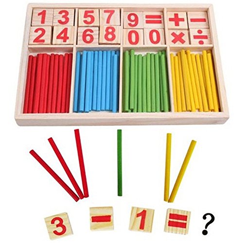 Preisvergleich Produktbild Grsafety Kinder Spielzeug Zählen Sticks Bildung Holzspielzeug Gebäude Intelligenz Blöcke Montessori Mathematical Holzkiste