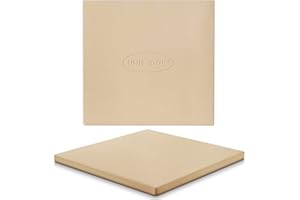 Unicook Square Pizza Stone 30.5cm, Heavy Duty Ceramic Baking Stone for Oven, BBQ and Grill, Ideal for Making Crisp Crust Pizza, Bread, Cookies and More, Thermal Shock Resistant, Durable and Safe