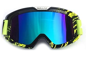 HONCENMAX Moto des Lunettes de Protection avec Masque Facial Détachable Harley Style Casque Anti-buée Coupe-Vent Équitation des Lunettes de Soleil