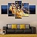 Produktbild hdmfl Modul HD Druck Malerei Moderne Leinwand Kunst Rahmen Dekoration 5 Stück Spiel Motorrad Wandkunst Bild