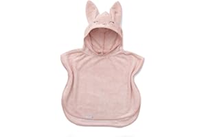 BamBoom Accappatoio Poncho con Chiusure a Bottoncino, Soffice Fibra di Bambù Organico, 0 – 2 Anni, Poncho da Bagno in Spugna, Rosa, 1980006-240 g