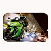 Produktbild Rioengnakg Cool Grün Motorrad Bereich Teppich Fußmatte Eingang Teppich Fußmatten für Vorderseite Außen Türen Eintrag Teppich, Korallenvlies, 20" x 32"(50 x 80cm)