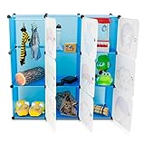 VENKON – Kinderzimmer Steckschrank DYI Steckregal System Regalschrank: 9-Module-Set, blau - 7