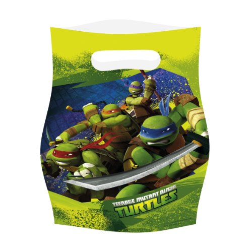 101-teiliges * TEENAGE MUTANT NINJA TURTLES * für Party und Geburtstag mit bis zu 8 Gästen: Teller, Becher, Servietten, Partytüten, Tischdecke, Einladungen, Trinkhalme, Luftschlangen, Luftballons, u.v.m. von Riethmüller // Deko Fest Kinder Geburtstag Kindergeburtstag Party - 8