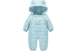 Susenstone Combinaison Enfant Manteau Fille Garcon A Capuche Hiver Blouson Coupe-Vent éPais Cartoon Manteau En Coton Chaud Mignon Double Zippé Coat 6-24 Mois