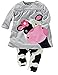 Cute 2PC Baby Kids Girls Milk Cow Long Sleeve Tops+Pants Outfit Clothes Homewear