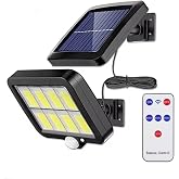 HS-8021C 144 LED G&uuml;neş Enerjili 3 Mod Kumandalı 3.5 mt Kablolu Kaliteli Sens&ouml;rl&uuml; Solar Sokak Lambası